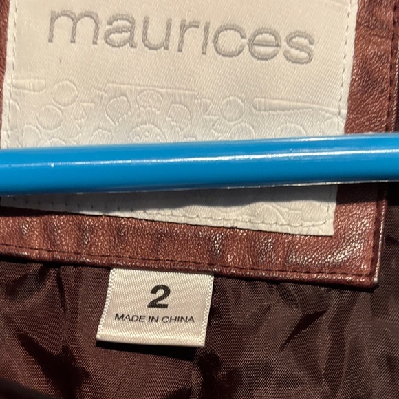 Maurices Deep Maroon faux Leather Jacket 2x - Picture 2 of 11